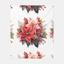 Festive Red Poinsettia Christmas Flowers