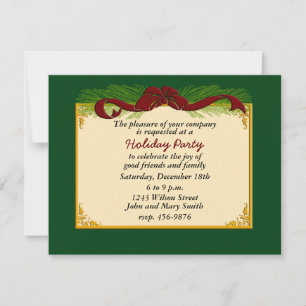 Festive Red Ribbon Fête Invitation