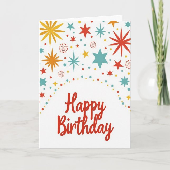 Festive Red Script Birthday Card (Front)