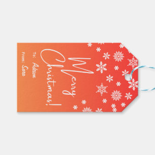 Festive Red Script Merry Christmas To and From  Gift Tags