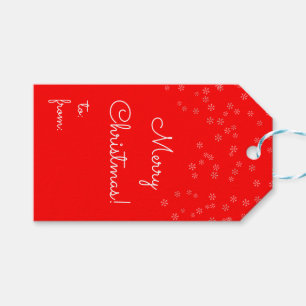 Festive Red Script Merry Christmas To and From  Gift Tags