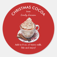 Festive Red Watercolor Hot Cocoa
