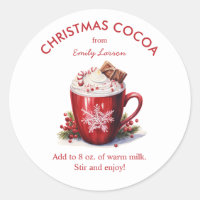 Festive Red Watercolor Hot Cocoa