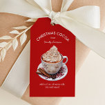 Festive Red Watercolor Hot Cocoa Gift Tags<br><div class="desc">Festive Red Watercolor Hot Cocoa Gift Tags features a cute watercolor mug of hot cocoa and directions for your treat.</div>
