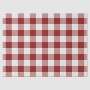 Festive red white gingham plaid wrapping tissue paper