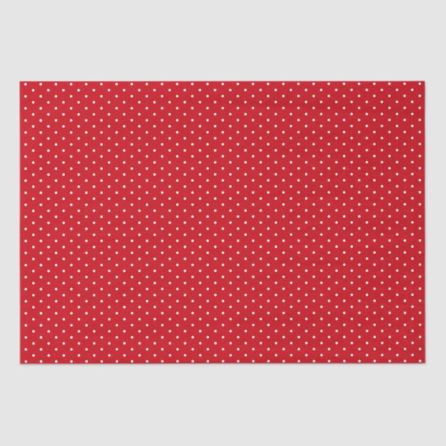 Festive Red White Polka Dots Holiday Christmas  Tissue Paper (Front)