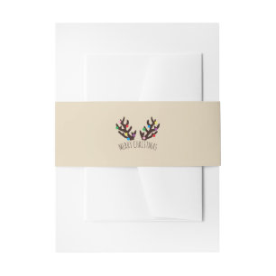 Festive Reindeer Antlers, Christmas Invitation Bel Belly Band