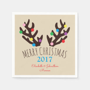 Festive Reindeer Antlers, Christmas Napkin