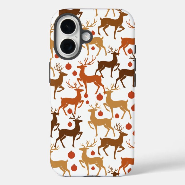 Festive Reindeer Christmas iPhone Case (Back)