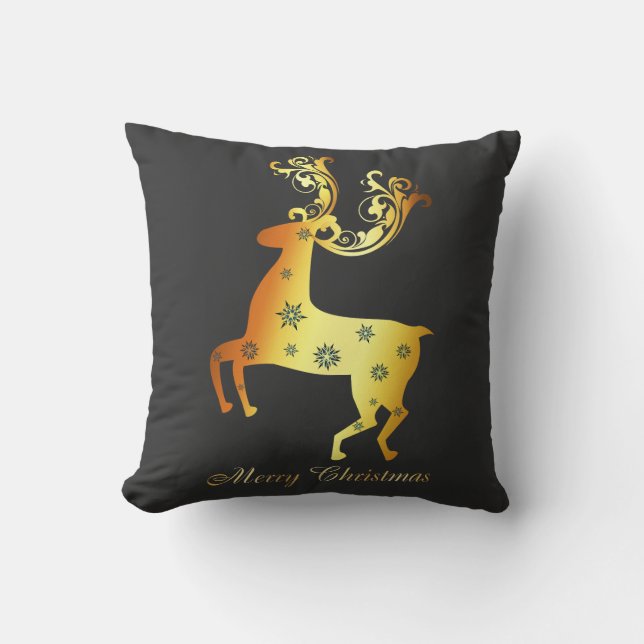 Festive Reindeer Christmas - Perfect for Holiday C Throw Pillow (Front)