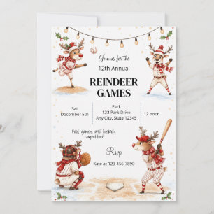 Festive Reindeer Games Invite, Family Christmas Invitation