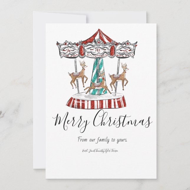 Festive Reindeer Holiday Card (Front)