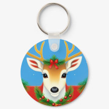Festive Reindeer with Holiday Wreath