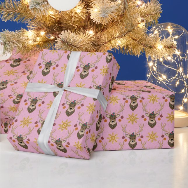 Festive Reindeer Wrapping Paper (Holidays)