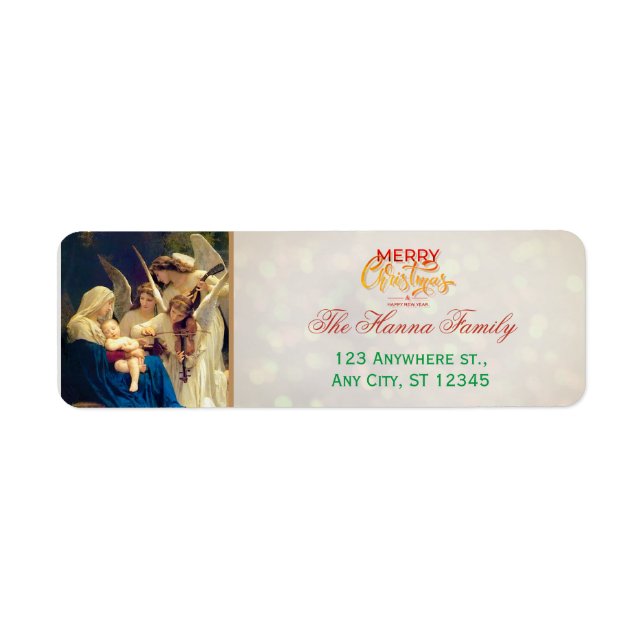 Festive Religious Angels Nativity Merry Christmas (Front)