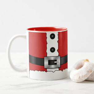 Festive Retro christmas red suit  Santa Claus Two-Tone Coffee Mug