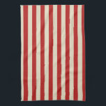 Festive Retro Vintage Vertical PopCorn Stripes Kitchen Towel<br><div class="desc">A retro style festive popcorn red and beige stripes decor in horizontal or in vertical fashion are a modern classic graphic design style that always make for a great custom gift for yourself or for someone special on your list, these are sure to make an impression on any festive occasions....</div>