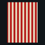 Festive Retro Vintage Vertical PopCorn Stripes Poster<br><div class="desc">A retro style festive popcorn red and beige stripes decor in horizontal or in vertical fashion are a modern classic graphic design style that always make for a great custom gift for yourself or for someone special on your list, these are sure to make an impression on any festive occasions....</div>