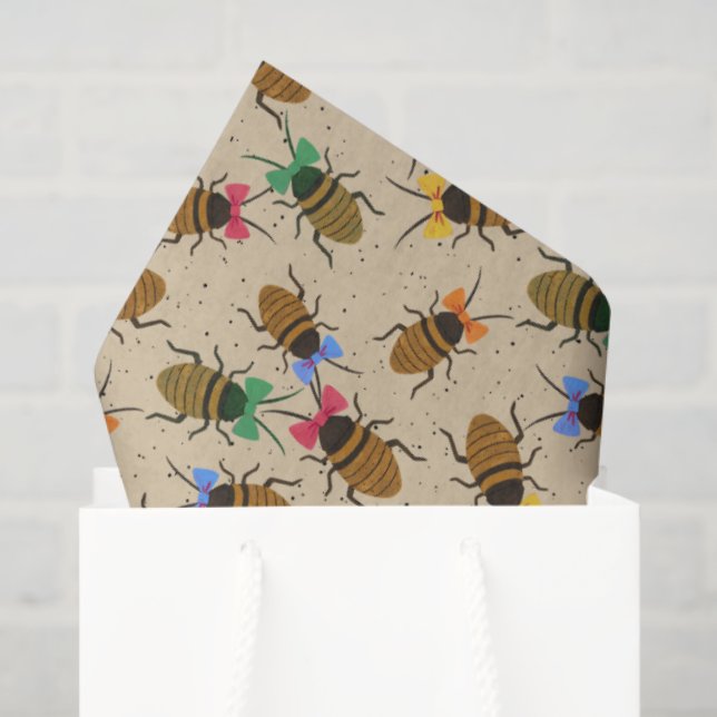 Festive Roaches with Bows Christmas Tissue Paper (Gift Bag)