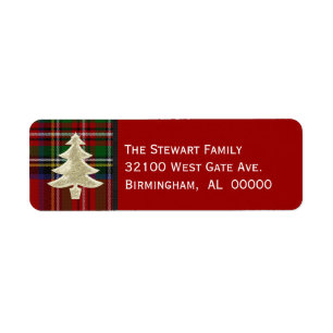 Festive Royal Stewart Plaid Christmas Labels