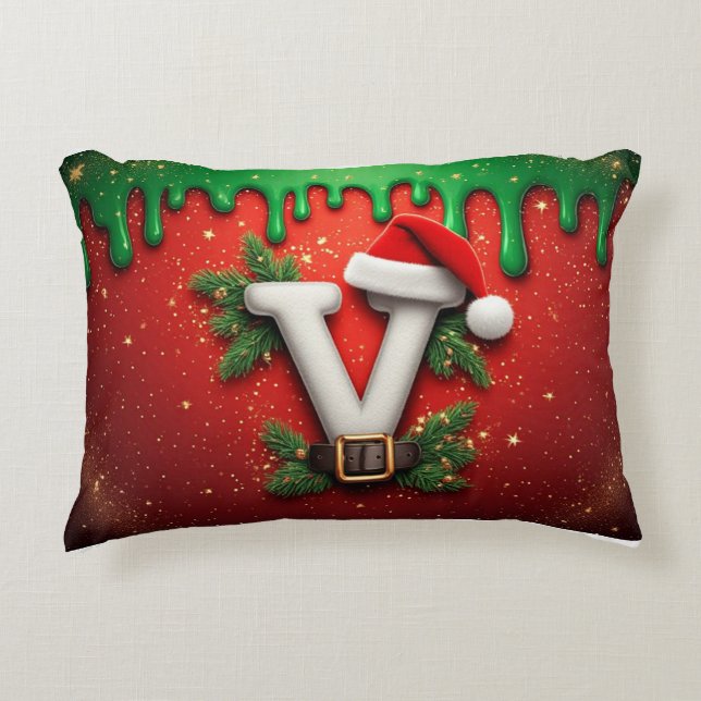 Festive Sabta Hat V For Winter Decor Accent Pillow (Front)