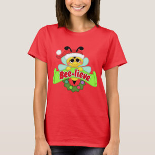 Festive Santa bee Holiday t-shirt