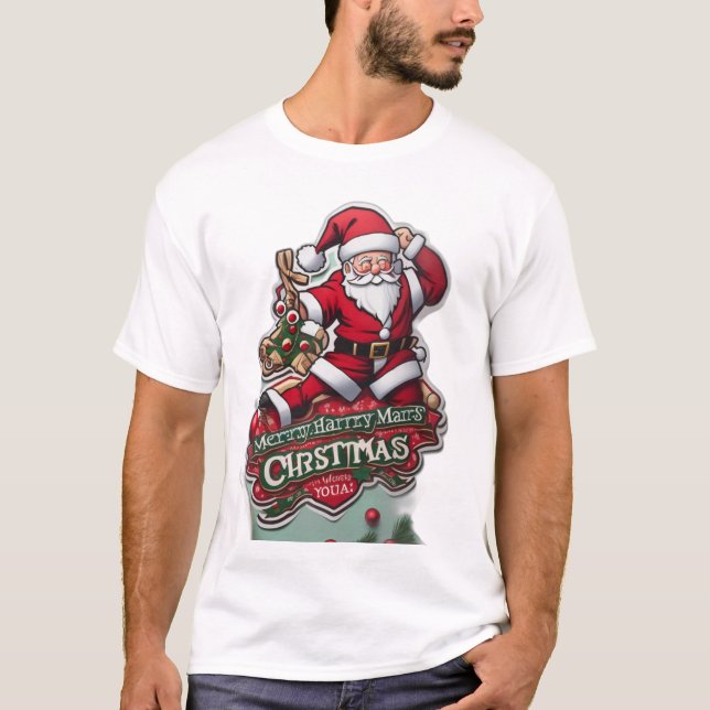 Festive Santa Christmas T-Shirt Design (Front)