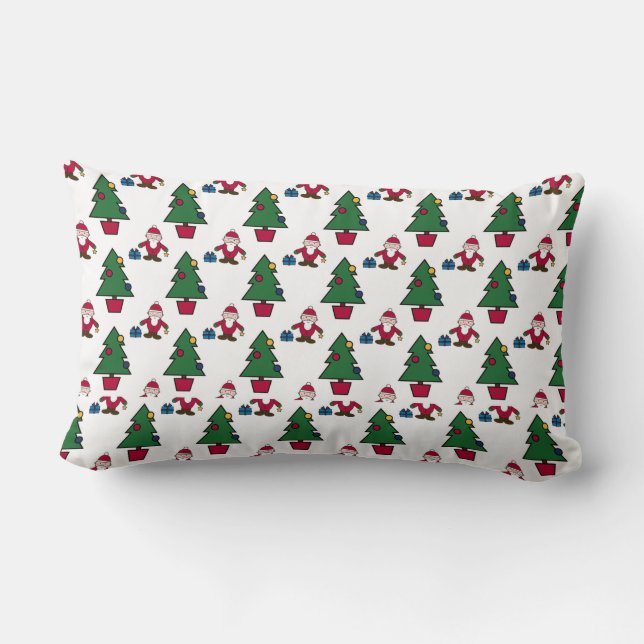 Festive Santa Christmas Throw Pillow | Cozy (Back)