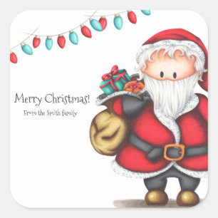 Festive Santa claus Christmas Square Sticker