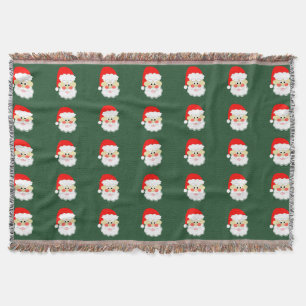 festive santa claus red green blanket
