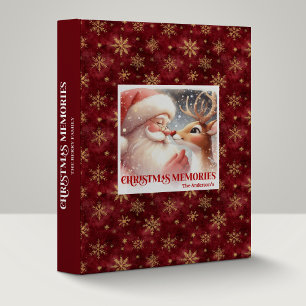 Festive Santa Claus Rudolph Holiday Memory Album Binder