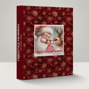 Festive Santa Claus Rudolph Memory Album Cozy Binder