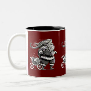 Festive Santa Claus Sleigh Ride with Presents Two-Tone Coffee Mug