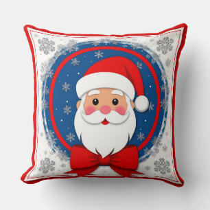 Festive Santa Claus Throw Pillow
