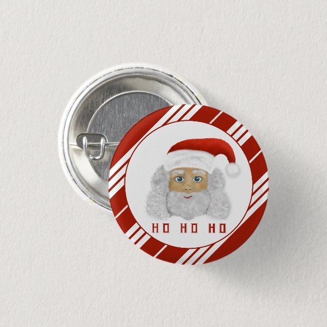 Festive Santa Clause HO HO HO Chrismas 1 Inch Round Button (Front & Back)