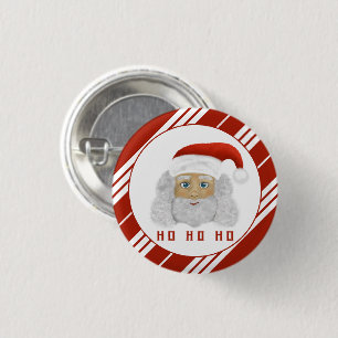 Festive Santa Clause HO HO HO Chrismas 1 Inch Round Button