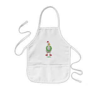 Festive Santa Duck Personalized Kids Apron
