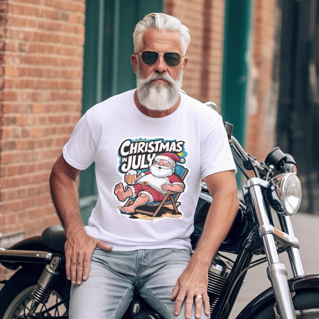 Festive Santa Enjoying Beer Break T-Shirt (Creator Uploaded)