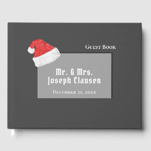 Festive Santa Hat,l Christmas  Wedding Guest Book