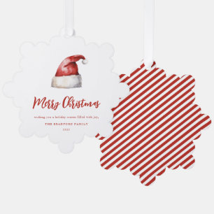 Festive Santa Hat  Ornament Card