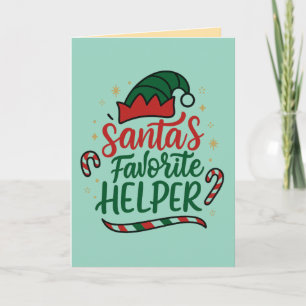 Festive Santa Helper Christmas Greeting Card