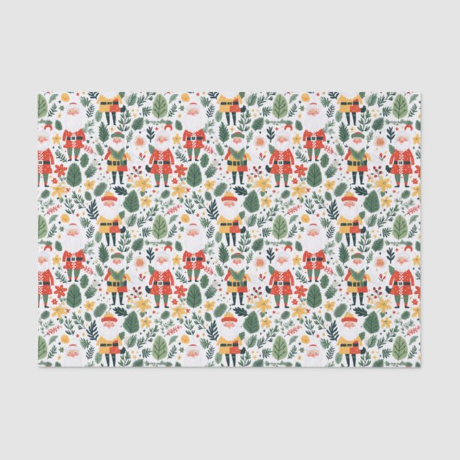 Festive Santa Pattern Tissue Paper (Front)