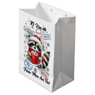 Festive Santa Sack With Cheerful Holiday Medium Gift Bag