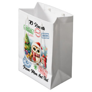 Festive Santa Sack With Holiday  Medium Gift Bag