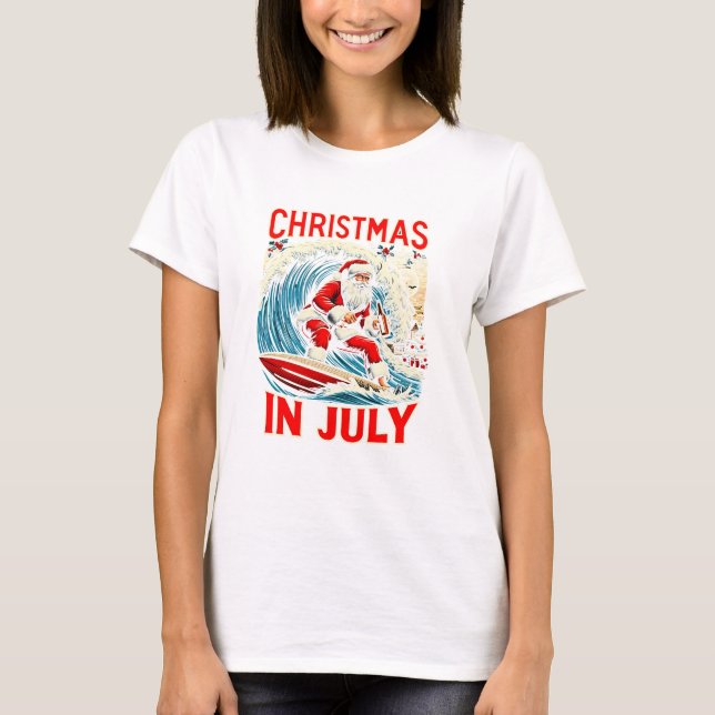 Festive Santa Shirt: White Delight T-Shirt (Front)