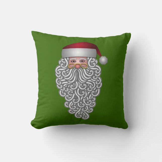 Festive Santa Throw Pillow (Front)