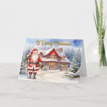 Festive Santa Winter Scene Card