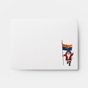 Festive Santa With Ensign Of Arizona Envelopes