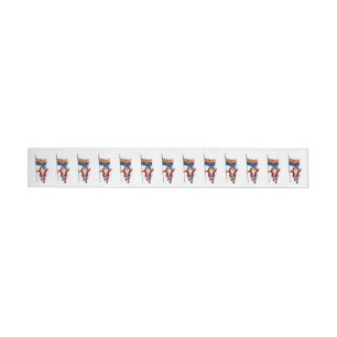 Festive Santa With Ensign Of Arizona Wrap Around Label