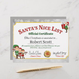 Festive Santa's Christmas nice list add name  Letterhead